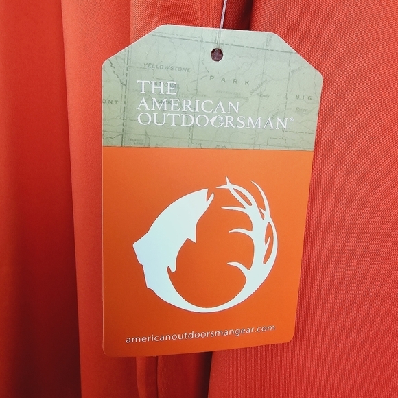 The American Outdoorsman Orange Long Sleeve Fishing Shirt UPF 50 Protection NWT - Picture 3 of 11